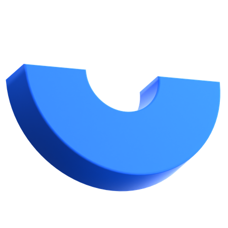 Circle Half  3D Icon