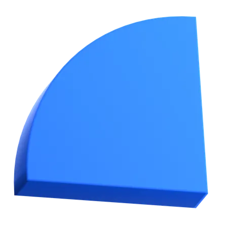 Circle Sharp Half  3D Icon