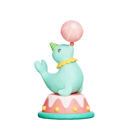 Circus Seal  3D Icon