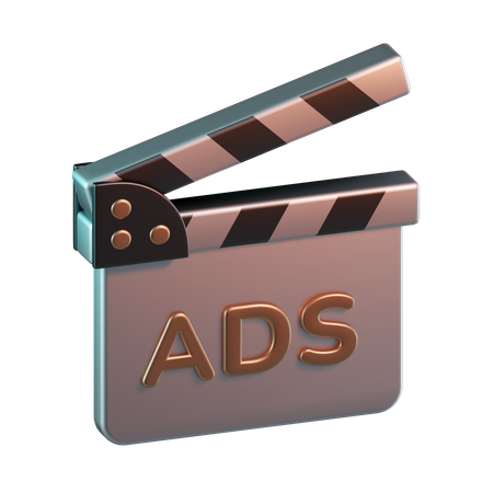 Clapper Board Video Ads  3D Icon