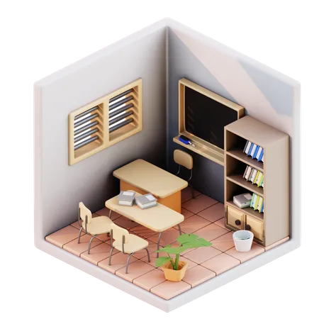 Classroom  3D Illustration