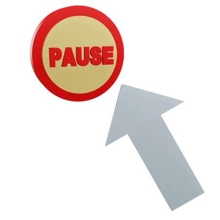 Click On Pause Button  3D Icon