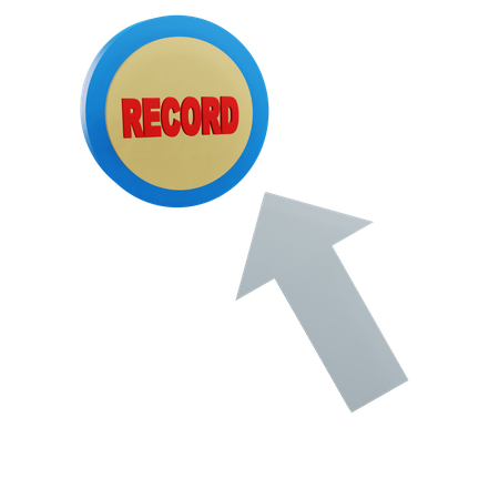 Click On Record Button  3D Icon