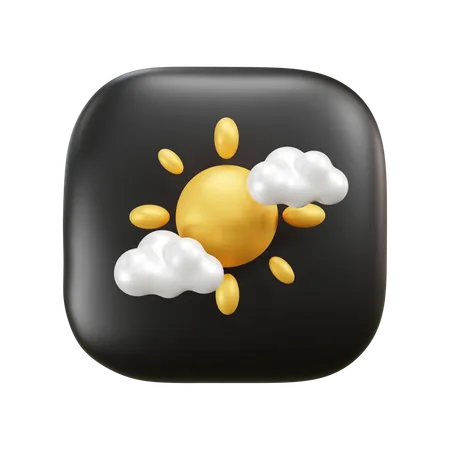 Clima de nuvem ensolarada  3D Icon