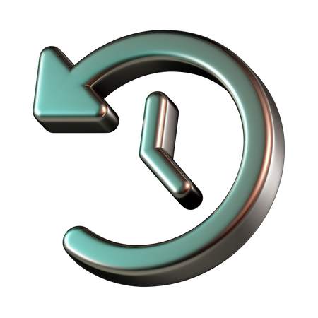 Clock Reverse Arrow  3D Icon