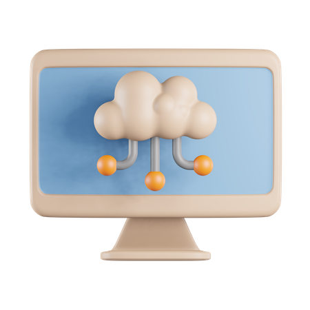 Cloud Computing System  3D Icon