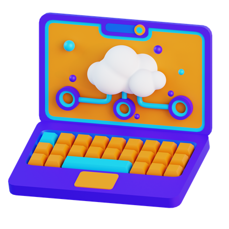 Cloud Computing System  3D Icon