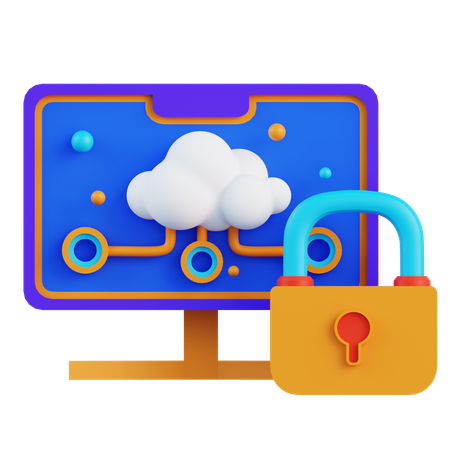 Cloud Computing System Security  3D Icon