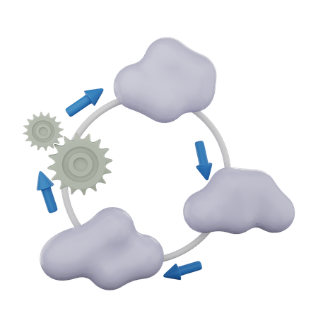 Cloud Connection  3D Illustration