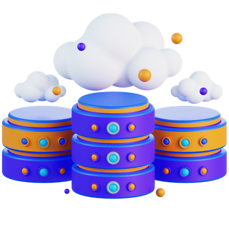 Cloud Database  3D Icon