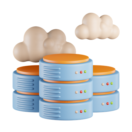 Cloud Database  3D Icon