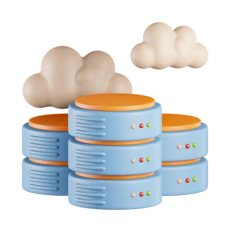 Cloud Database  3D Icon