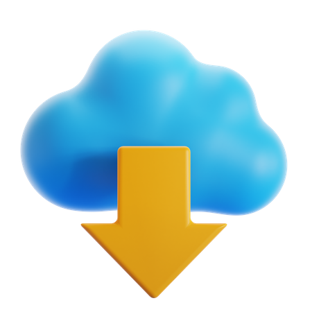 Cloud Download  3D Icon