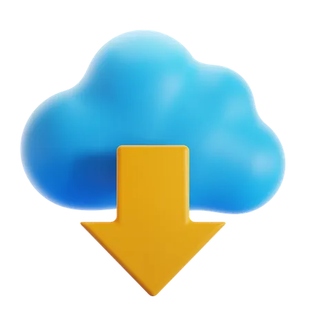 Cloud Download  3D Icon