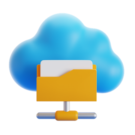 Cloud File Sharing  3D Icon