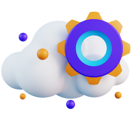 Cloud Management Setting  3D Icon