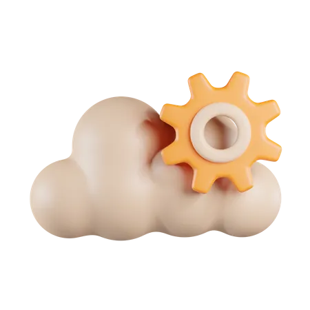 Cloud Management Setting  3D Icon