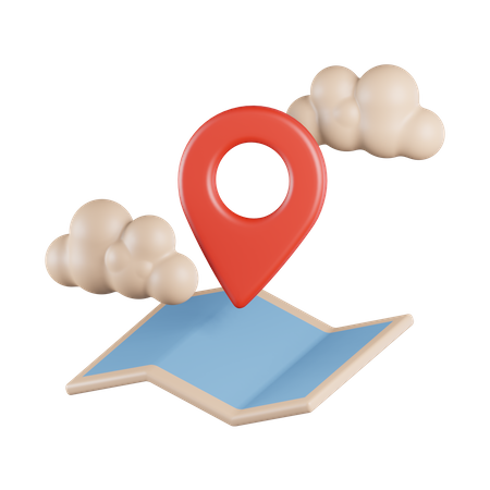 Cloud Maps Location  3D Icon