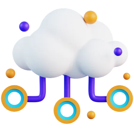 Cloud Network  3D Icon