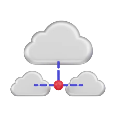 Cloud Network  3D Icon