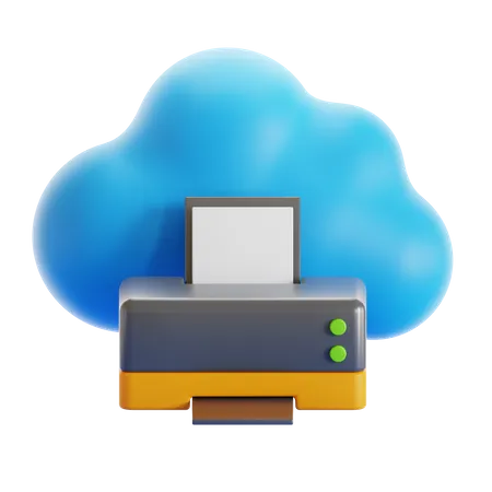 Cloud Printing  3D Icon