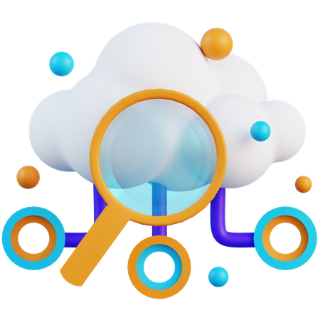 Cloud Search  3D Icon