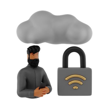 Cloud Security  3D Illustration