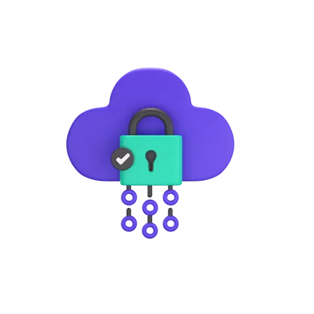 Cloud Security  3D Icon