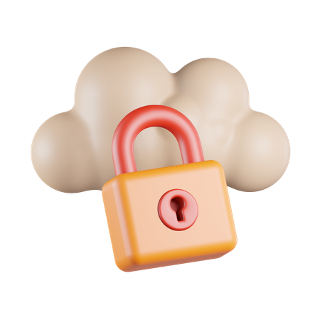 Cloud Security Data  3D Icon