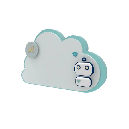 Cloud Server Ai Mode  3D Icon