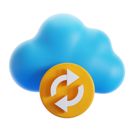 Cloud Sync  3D Icon