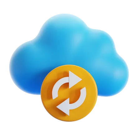 Cloud Sync  3D Icon