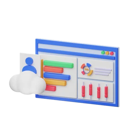 Cloud User Analysis  3D Illustration