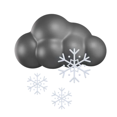 Cloudy Snow  3D Icon