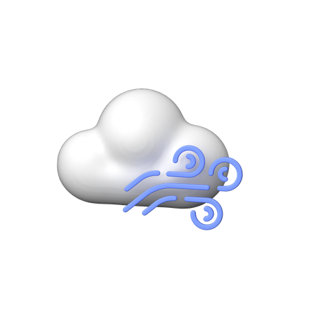 Cloudy Windy  3D Icon