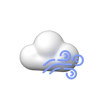 Cloudy Windy  3D Icon