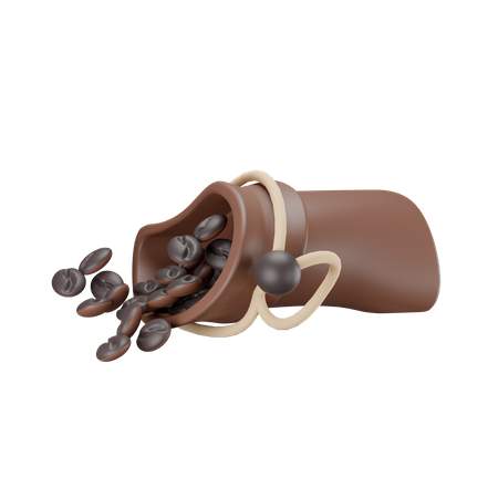 Coffee Bean Bag  3D Illustration