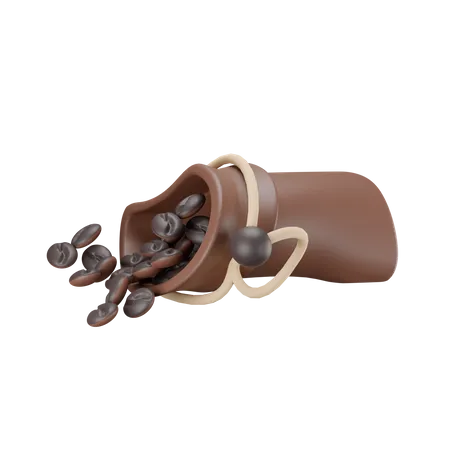 Coffee Bean Bag  3D Illustration