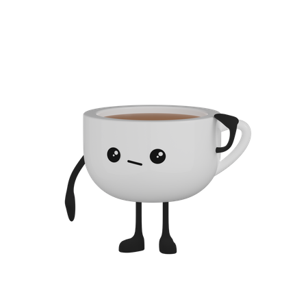 Coffee Cup Character  3D Icon