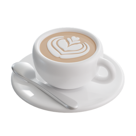 Coffee Latte Art  3D Icon