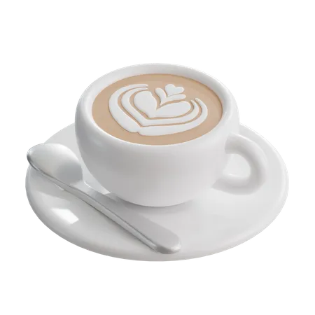 Coffee Latte Art  3D Icon