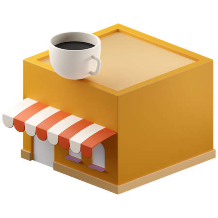 Coffee shop building  3D Icon