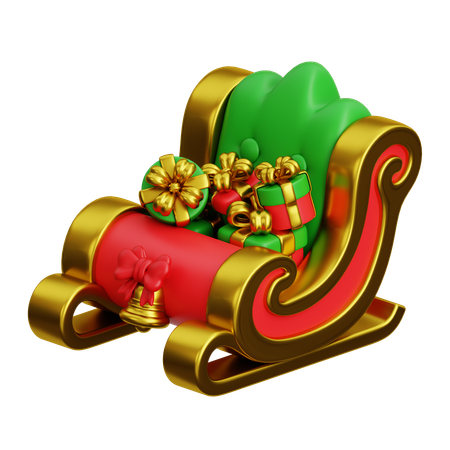 Coffrets cadeaux de Noël en traîneau  3D Icon