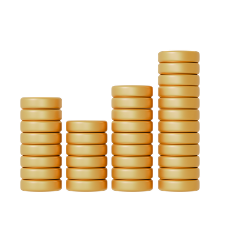 Coin bars  3D Icon