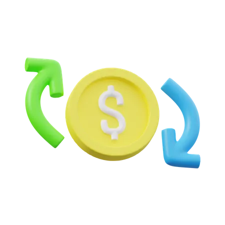 Coin Exchange  3D Icon