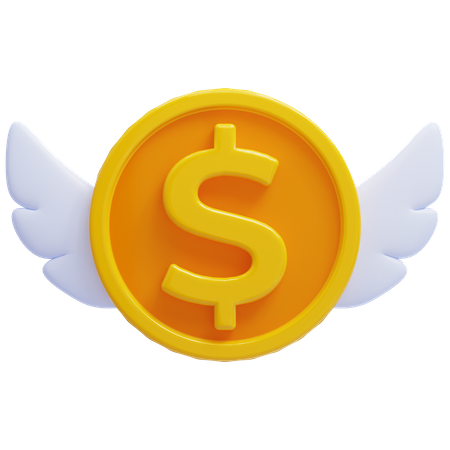 Coin fly  3D Icon