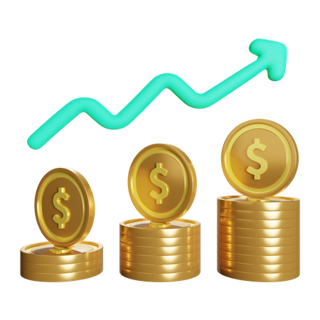 Coins, Exchange, Finance, Stock exchange, Growth, Profit  3D Illustration