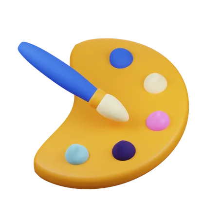 Color Palette And Brush  3D Icon