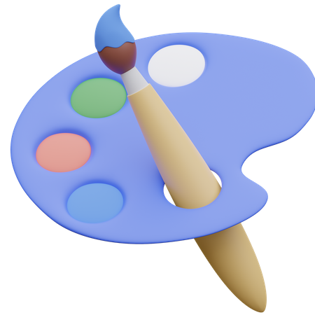 Color Palette And Brush  3D Icon