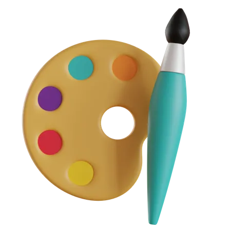 Color Palette And Brush  3D Icon